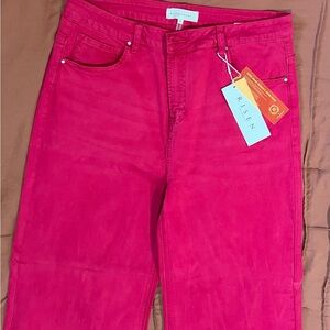 Risen Women's Vibrant Pink Flare Jeans